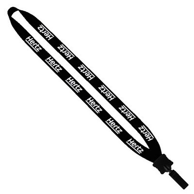 3/4" Cotton Lanyard with Plastic Clamshell & Bulldog Clip