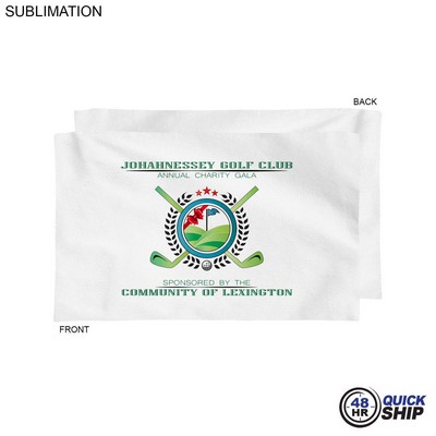 48Hr Quick Ship - Plush and Soft White Velour Terry Cotton Blend Sport, Sweat Towel, (12"x18")