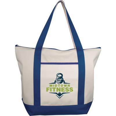 Classic Zippered Tote - Embroidered
