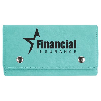 Teal Leatherette Card & Dice Set