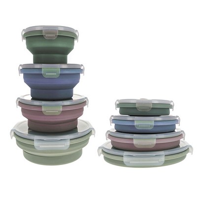 Round Silicon Collapsible Food Container Set