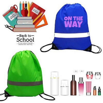 Custom 210D Reflective Drawstring Backpack Bags