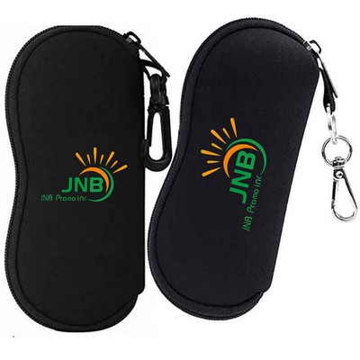 Lightweight Zippered Sunglasses Soft Case with Clip