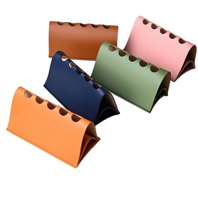 PU Leather Desktop Cable Organizer Cord Holder