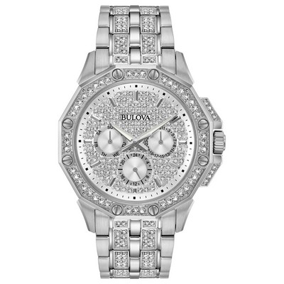 Bulova Watches Men's Octava Silver Crystal Bracelet Watch