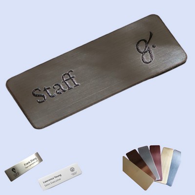 Aluminum Name Badge Laser Cut 2.7"