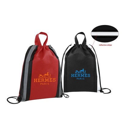 Small Reflective Non-Woven Drawstring Bag
