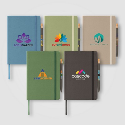 Terra Recycled Milk Carton Hard Cover A5 Notebook & Reborn Pen Set - Full-Color Inkjet