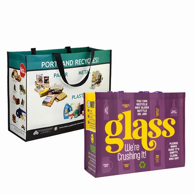 Full-Color Laminated Non-Woven Custom Recycling Bag (19"x15"x7")