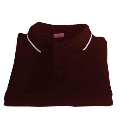 Polo Cotton Airtex Tipped Collar brown-XS - 5XLT