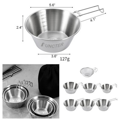 Large Salad Bowl for Sharing Snow Slide Bowl W/ Folding Handle 16 Oz.