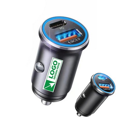 30W Car Phone Charger USB C With Cigarette Lighter Adapter