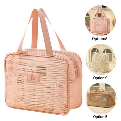 Large Travel Organizer Luxury Mesh Makeup Bag