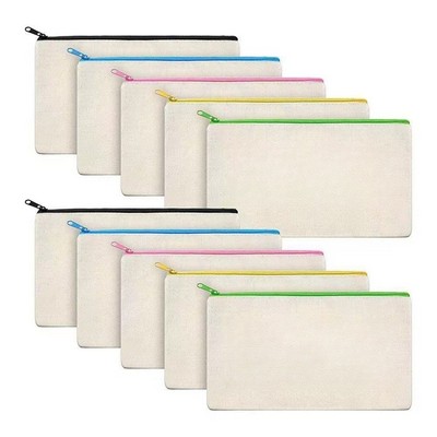 Chroma Zip Cotton Pouch - 5-1/2" x 11
