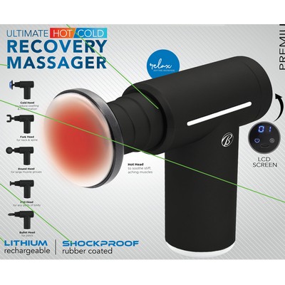 Health, Beauty & Fitness Bally Cordless Rechargeable Hot/Cold Percussion Massager Gun - Black