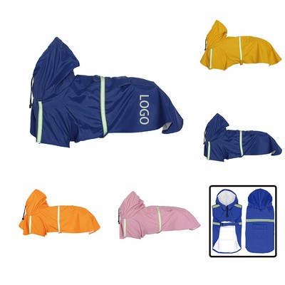 High-Visibility Striped Canine Rain Jacket