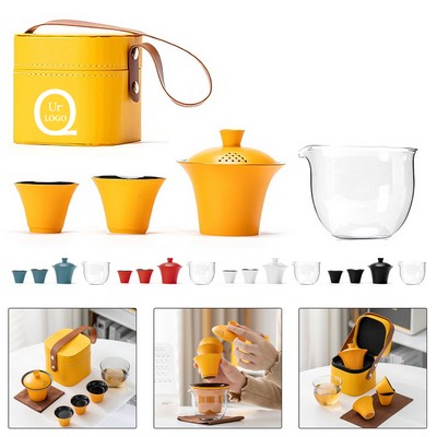 Portable Ceramic Travel Teapot And Cup 3-Piece Set