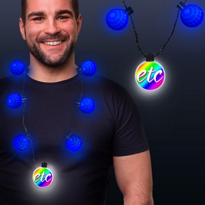 Blue LED Medallion Ball Necklace(Digi Printed)