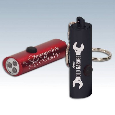 3 LED Laserable Flashlight w/Keychain