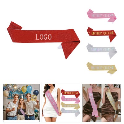 Glitter Birthday Queen Sash