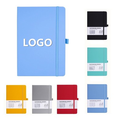 PU A5 Notebook With Elastic Strap And Pen Loop