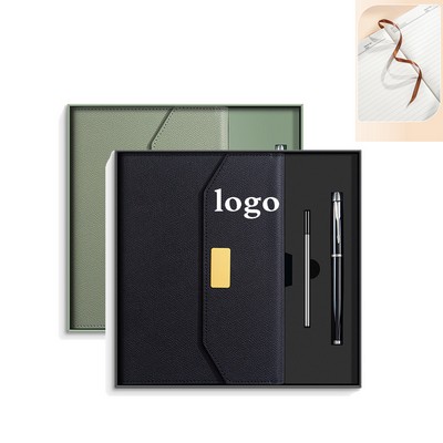 A5 Premium PU Leather Notebook & Pen Set