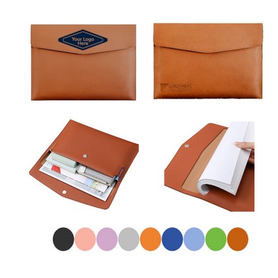 A4 PU Leather Waterproof Document Folder