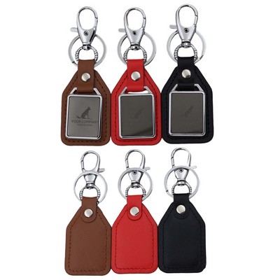 Customized Metal PU Leather Car Key Tag