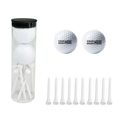 Golf Ball & Tee Set in PVC Tube