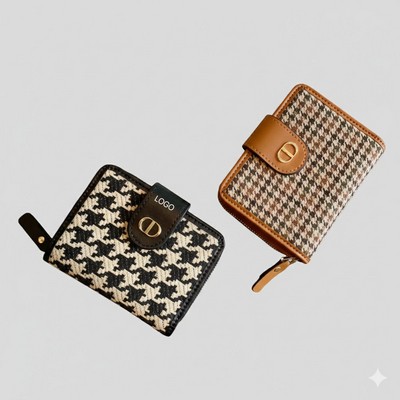 Premium Canvas Mini Wallet Integrated Card Holder and Short Coin Purse High-End Minimalist