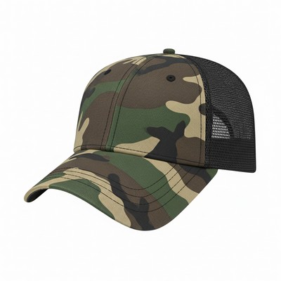 Solid Olive Camouflage Mesh Snapback Lowstyle Cap