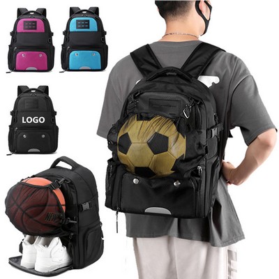 Water Resistant Sports Backpack With Shoe Compartment