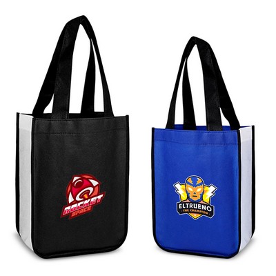 Non Woven Two Tone Tote Bag ( 9" X 11.75" X 4" )
