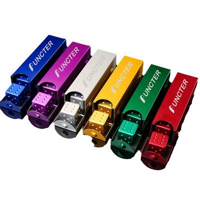 Portable Aluminum Alloy 5 Pcs Dice Game Set w/Metal Container