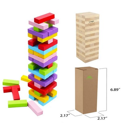 42pcs Building Blocks Wooden Stacking Game Tumbling Tower