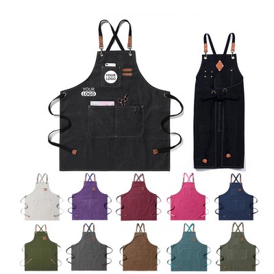 Adjustable Canvas Apron With Pocket Strap
