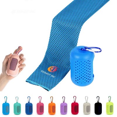 MOQ 14pcs Full Color Portable Silicone Case Sports Towel