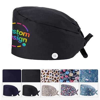 Medical Nurse Scrub Cap With Buttons