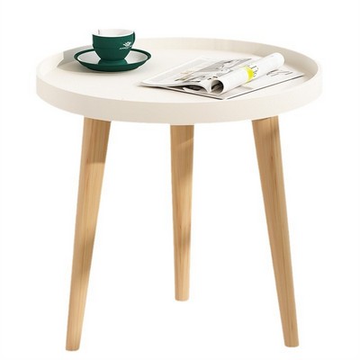 Minimalist Round Side Table, Small Coffee Table for Living Room, Balcony & Bedroom Use
