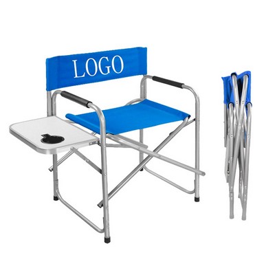 Folding Director Chair With Side Table For Camping Fishing