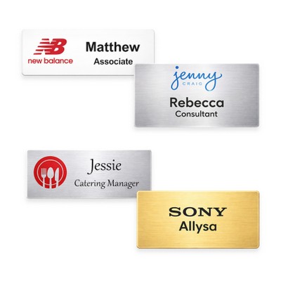 Metal Digitally Printed Name Badge All Sizes