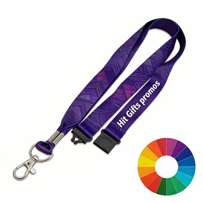 5/8" Polyester Lanyard w/ Silver Lobster Claw & Safety Breakaway
