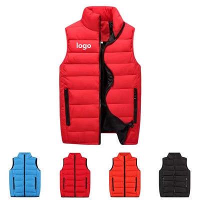 Packable Insulated Puffer Vest With Stand Collar