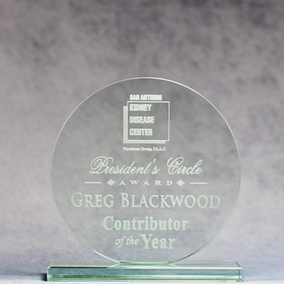 Jade Glass Circle Award - 6.5"