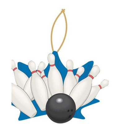 Bowling Strike Promotional Ornament w/ Black Back (12 Square Inch)