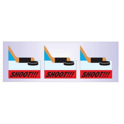 Hockey Puck & Stick Panoramic Metal Photo Magnet (1 5/8"x4 5/8")