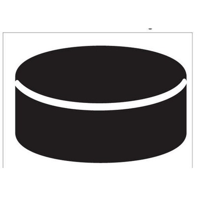 Hockey Puck Rectangle Badge w/ Bar Pin (2 1/2"x3 1/2")