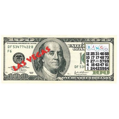 Las Vegas Bingo $100 Bill Maxi Magnet (10 Square Inch)