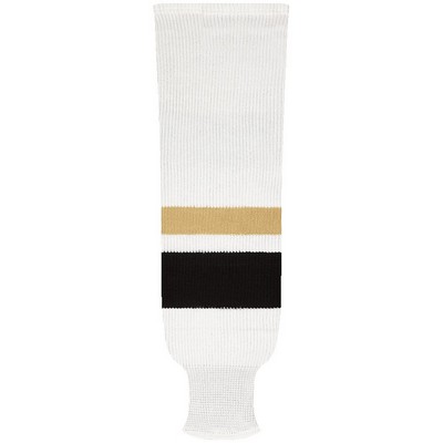 Pittsburgh Pro Series White Home Socks w/Gold & Black Stripes