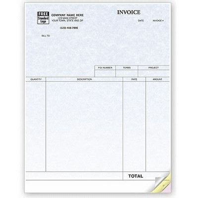 Parchment Laser Service Invoices (3 Part)